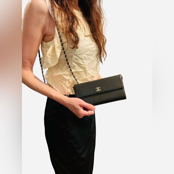 Chanel Black Leather Wallet Classic Design - Picture 11 of 12